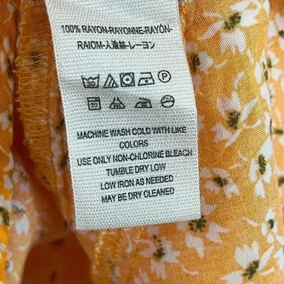 Free People One Fine Day Mini Dress Womens Orange Floral Size S/P Ruffle Boho - Picture 9 of 10